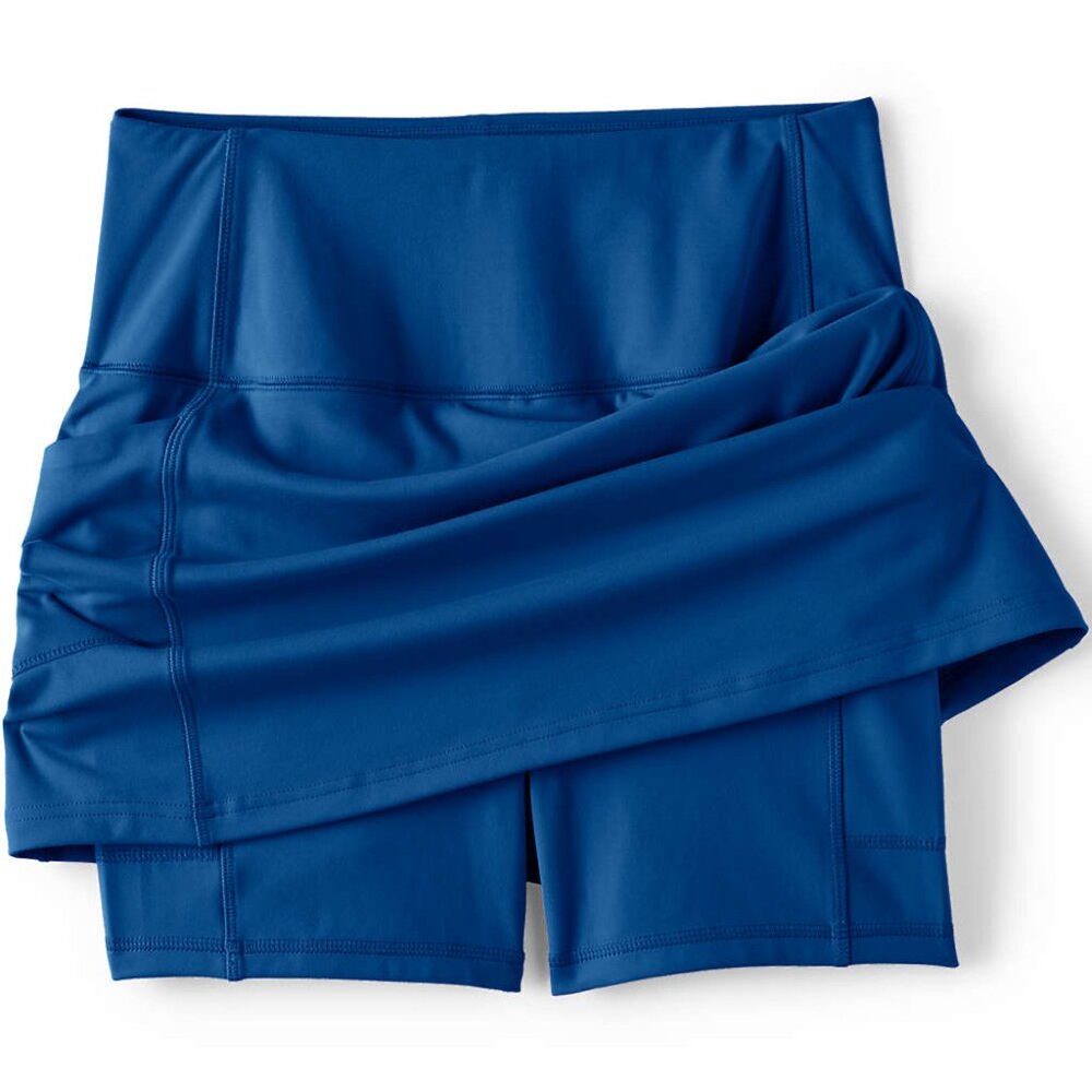 Land's End Women's Plus Size Active High Impact High Rise Flat Front Skorts - 1X